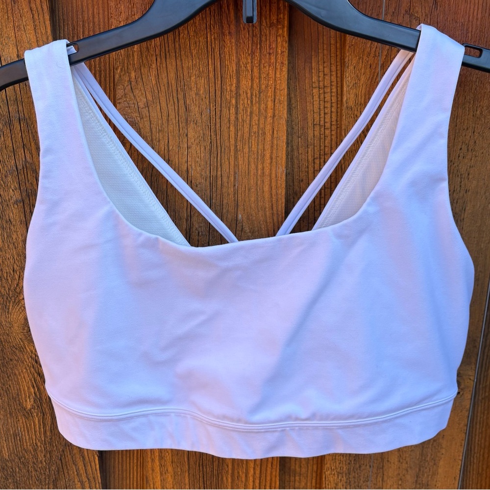 Athleta 1X Plus Exhale Bra Soft White Sports Bra.